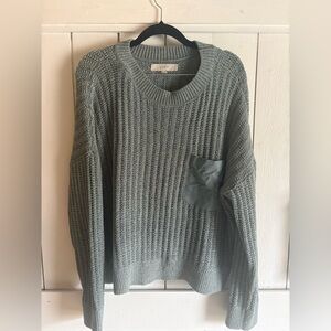 LOFT Charcoal Textured Knit Pullover